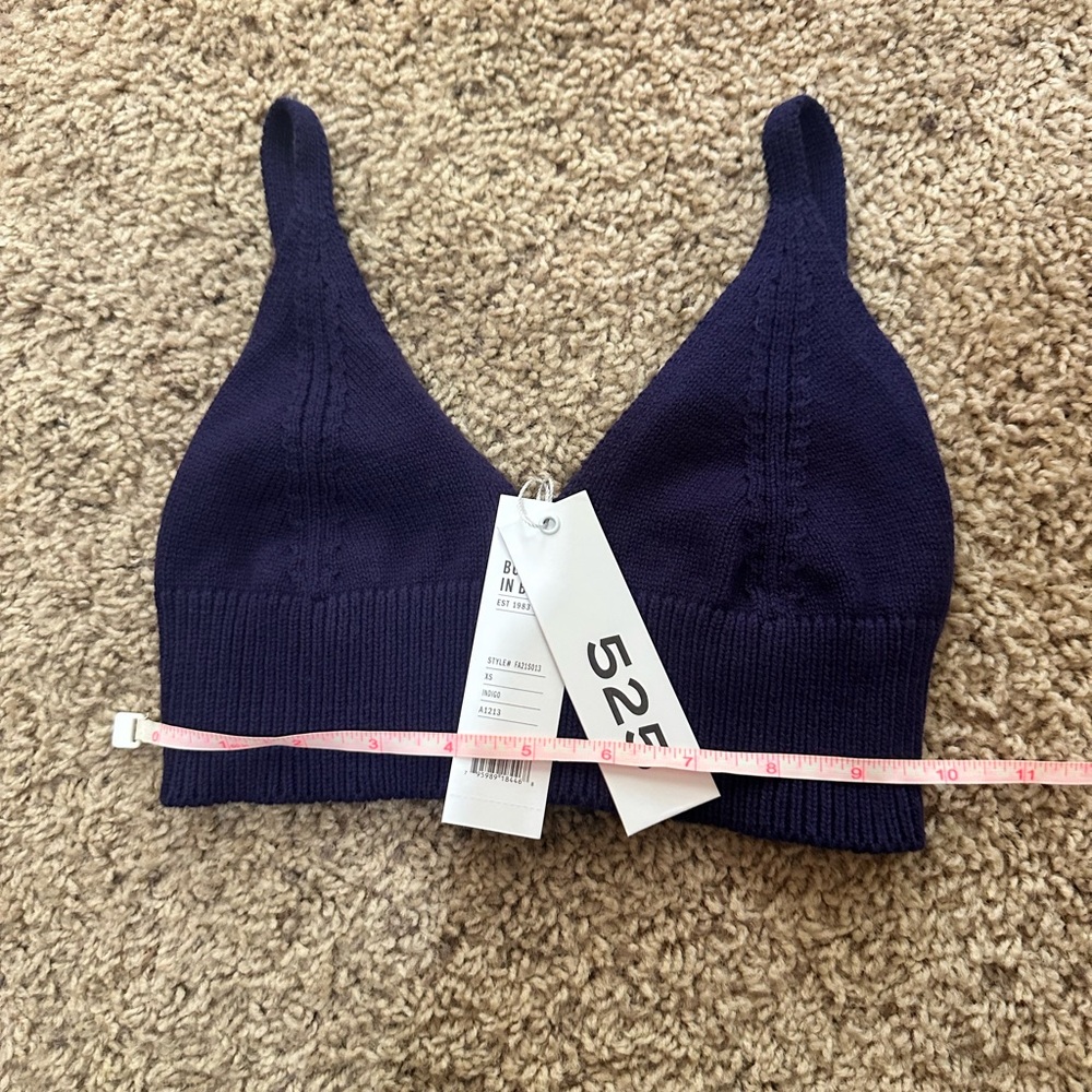 525 America Knit Bralette Crop Top XS NWT Dark Blue - Picture 9 of 13